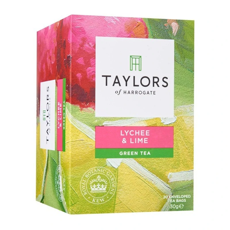 Taylors Lychee & Lime Green - liči&limetky ochucený zelený čaj 20 x 1,5g